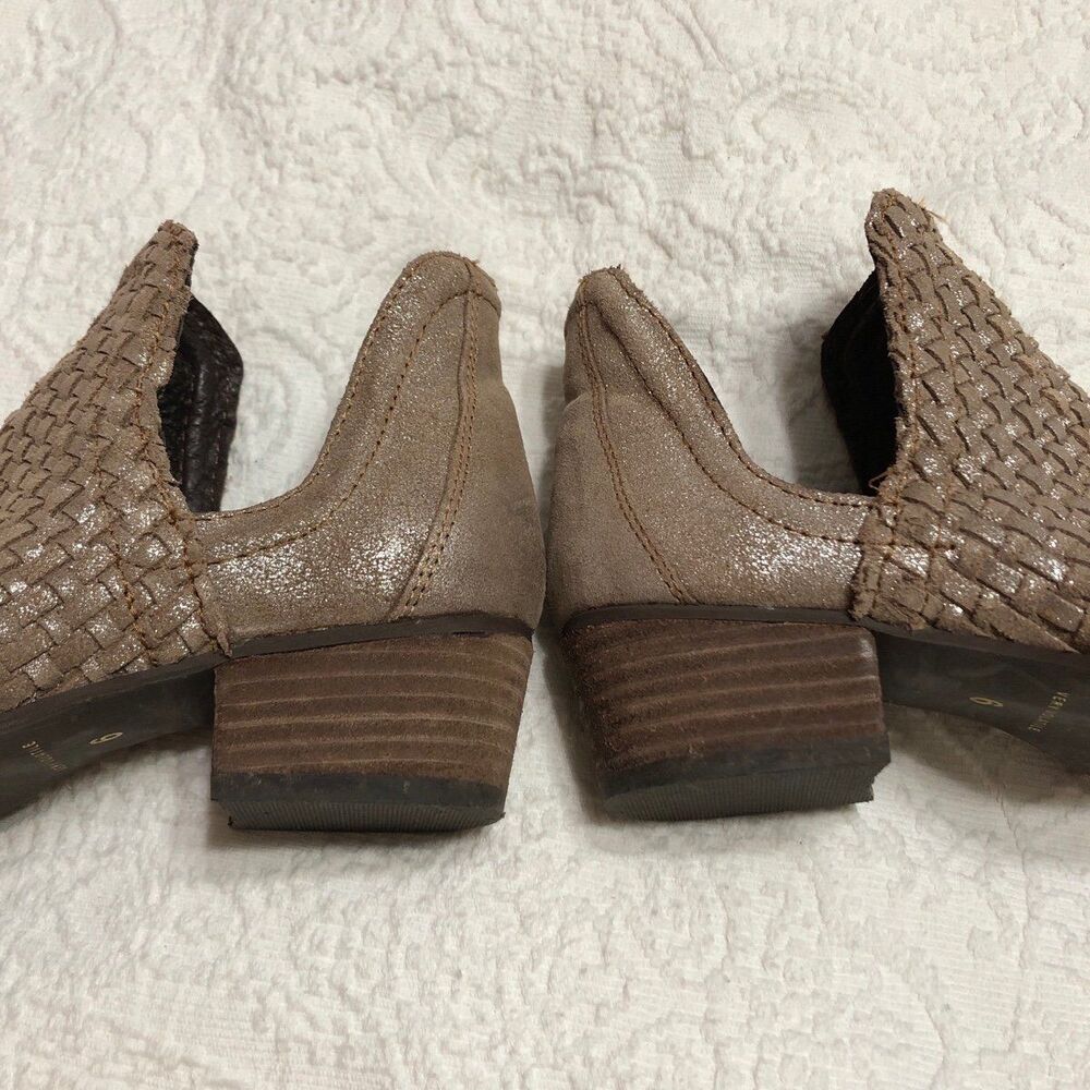Very Volatile Booties Size 6 Basket Weave Taupe M… - image 7